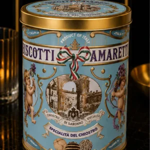 Biscotti Amaretti Chiostro di Saronno – ciasteczka migdałowe w puszce – 150 g_col1_part1