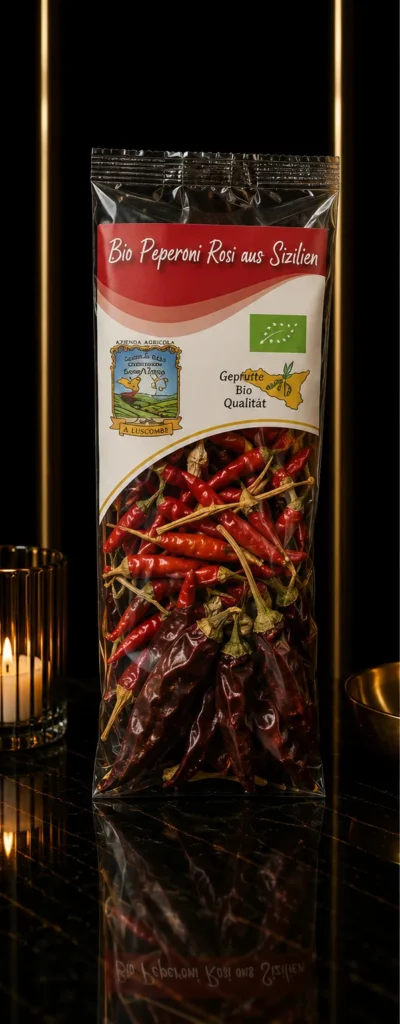 Bio Peperoni Rot aus Sizilien 25 g – ekologiczne chili z Sycylii_col1_part1