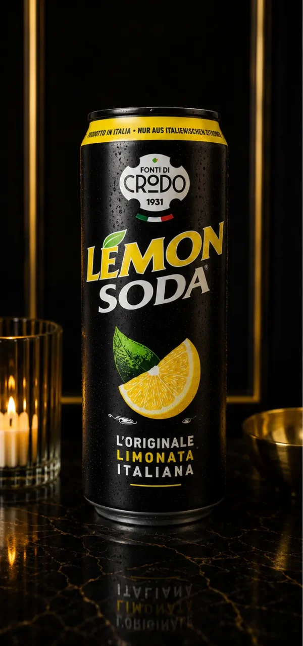 Crodo Lemon Soda – L’Originale Limonata Italiana, Włoski Napój Gazowany z Cytryną – 330 ml_col1_part1