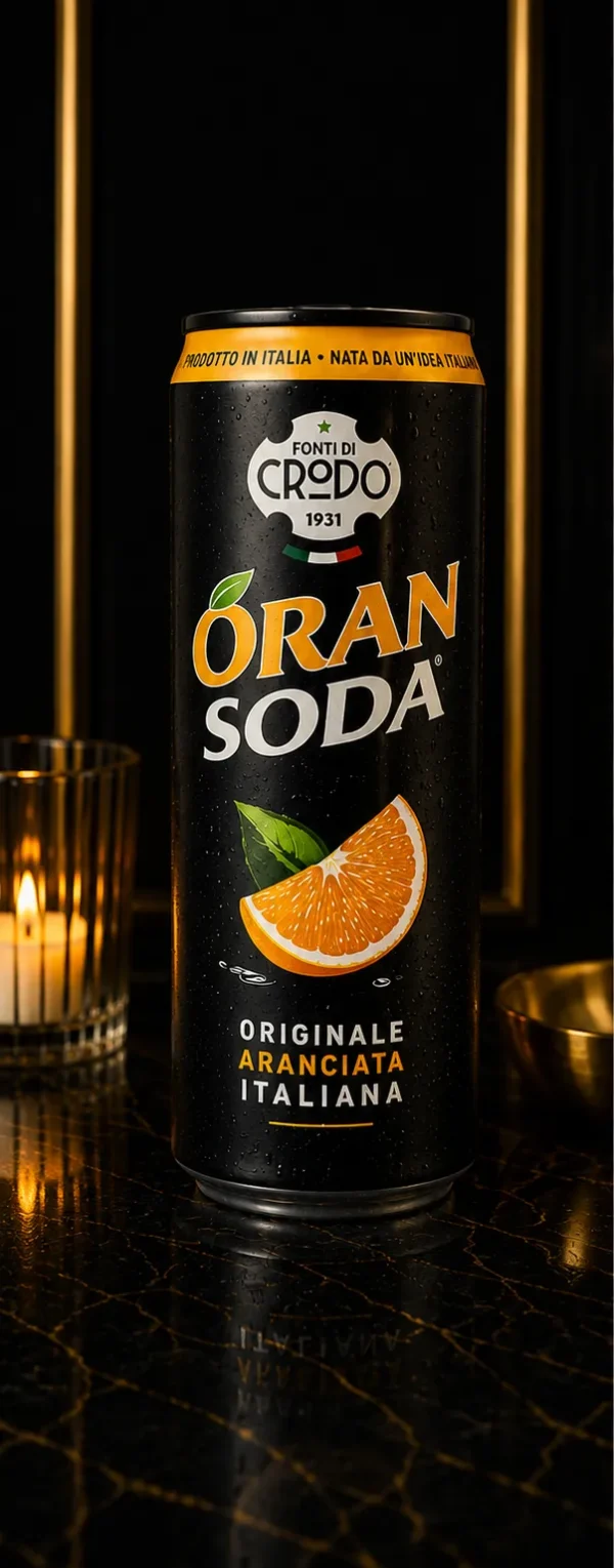 Crodo OranSoda – Originale Aranciata Italiana, Włoski Napój Gazowany z Pomarańczą – 330 ml_col1_part1