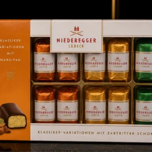 Niederegger Lübeck – Zestaw Marcepanowych Pralinek w Gorzkiej Czekoladzie, 4 smaki – 200 g_col1_part1