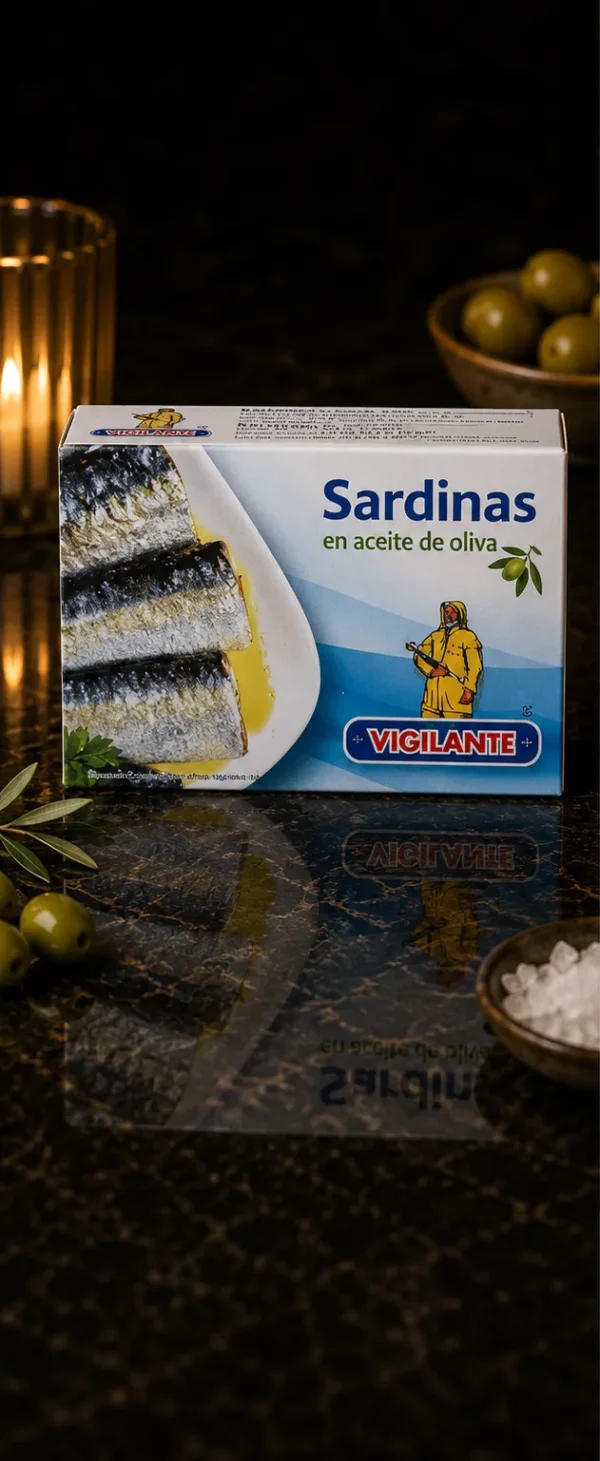 Sardinas en Aceite de Oliva Vigilante – Sardynki w oliwie z oliwek – 120 g_col1_part1