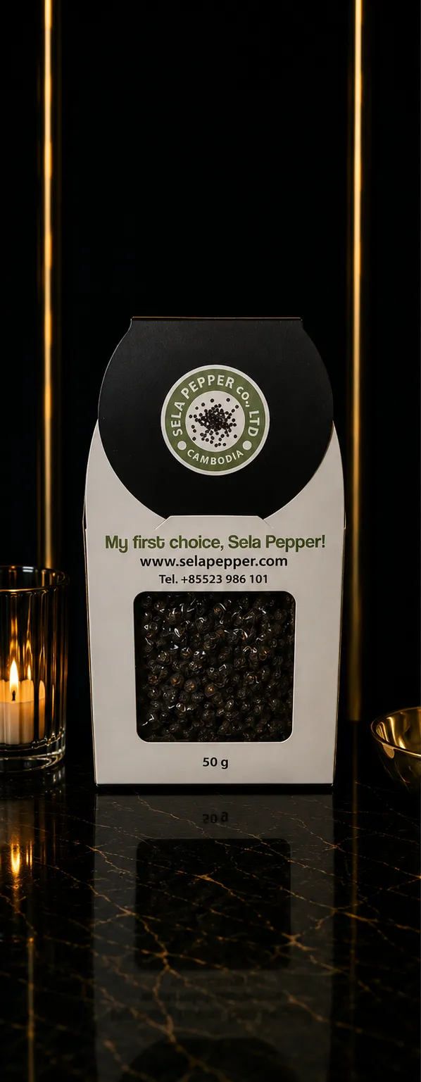 Sela Pepper – Kambodżański Czarny Pieprz Ziarnisty Premium z Memot – 50 g_col1_part1