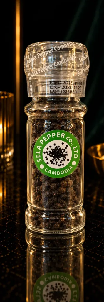 Sela Pepper – czarny pieprz ziarnisty z Kambodży z młynkiem 71 g